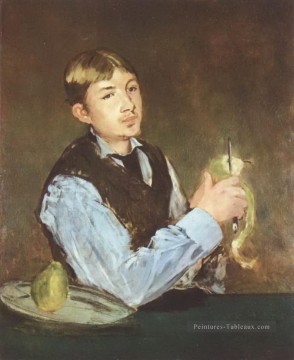 Édouard Manet œuvres - Un jeune homme pèle une poire Édouard Manet